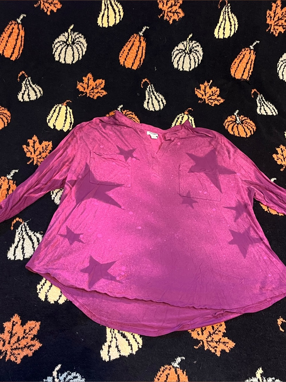 #9 Magenta Long Sleeve Star Pocket Tee available on live sept 7th 9am mst